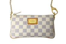 画像をギャラリービューアに読み込む, LOUIS VUITTON ルイヴィトン ポーチ チェーン ワンショルダー N60027 ポシェットミラMM ダミエアズール ベージュ 美品 中古 59329