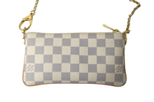 画像をギャラリービューアに読み込む, LOUIS VUITTON ルイヴィトン ポーチ チェーン ワンショルダー N60027 ポシェットミラMM ダミエアズール ベージュ 美品 中古 59329
