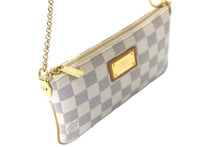 画像をギャラリービューアに読み込む, LOUIS VUITTON ルイヴィトン ポーチ チェーン ワンショルダー N60027 ポシェットミラMM ダミエアズール ベージュ 美品 中古 59329