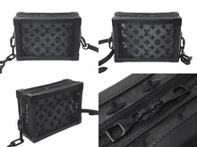 画像をギャラリービューアに読み込む, LOUIS VUITTON ルイヴィトン ショルダーバッグ ソフトトランク M53964 メッシュ レザー ブラック 美品 中古 59347