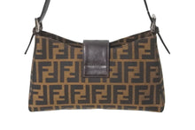 Load image into Gallery viewer, 極美品 FENDI フェンディ ワンショルダーバッグ ズッカ柄 キャンバス レザー ブラウン 0916115 シルバー金具 中古 59366