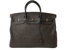 Load image into Gallery viewer, HERMES エルメス バーキン50 ハンドバッグ エベンヌ シルバー金具 トリヨンクレマンス □J刻印 美品 中古 59377