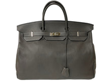 Load image into Gallery viewer, HERMES エルメス バーキン50 ハンドバッグ グラファイト シルバー金具 トリヨンクレマンス □H刻印 美品 中古 59378