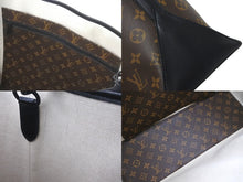画像をギャラリービューアに読み込む, LOUIS VUITTON ルイヴィトン M45733 ウィークエンド トート GM ブラウン レザー モノグラムマカサー ブラック金具 美品 中古 59405