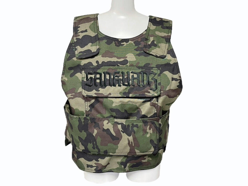 SANKUANZ Vest Military Camo Khaki Polyamide Size L SKZ19SS0VE0100 Good Condition Used 59407