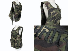 画像をギャラリービューアに読み込む, SANKUANZ サンクアンズ ベスト ミリタリー カモ 迷彩 カーキ ポリアミド サイズL SKZ19SS0VE0100 美品 中古 59407