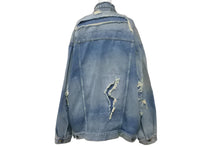 画像をギャラリービューアに読み込む, 極美品 BALENCIAGA バレンシアガ デニムジャケット デストロイジャケット 727840 インディゴ サイズL 中古 59408