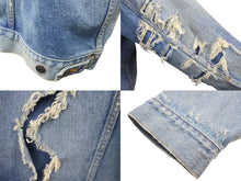 画像をギャラリービューアに読み込む, 極美品 BALENCIAGA バレンシアガ デニムジャケット デストロイジャケット 727840 インディゴ サイズL 中古 59408