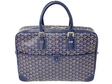 画像をギャラリービューアに読み込む, 極美品 GOYARD ゴヤール ビジネスバッグ ブリーフケース アンバサードGM ヘリンボーン柄 ネイビー ベージュ 中古 59440