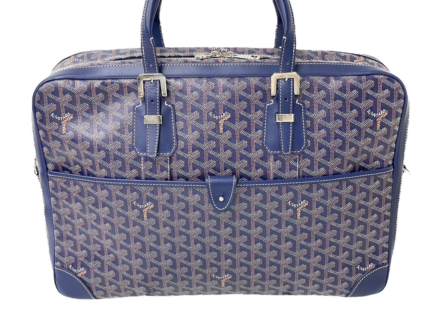 極美品 GOYARD ゴヤール ビジネスバッグ ブリーフケース アンバサードGM ヘリンボーン柄 ネイビー ベージュ 中古 59440 –  Casanova Vintage