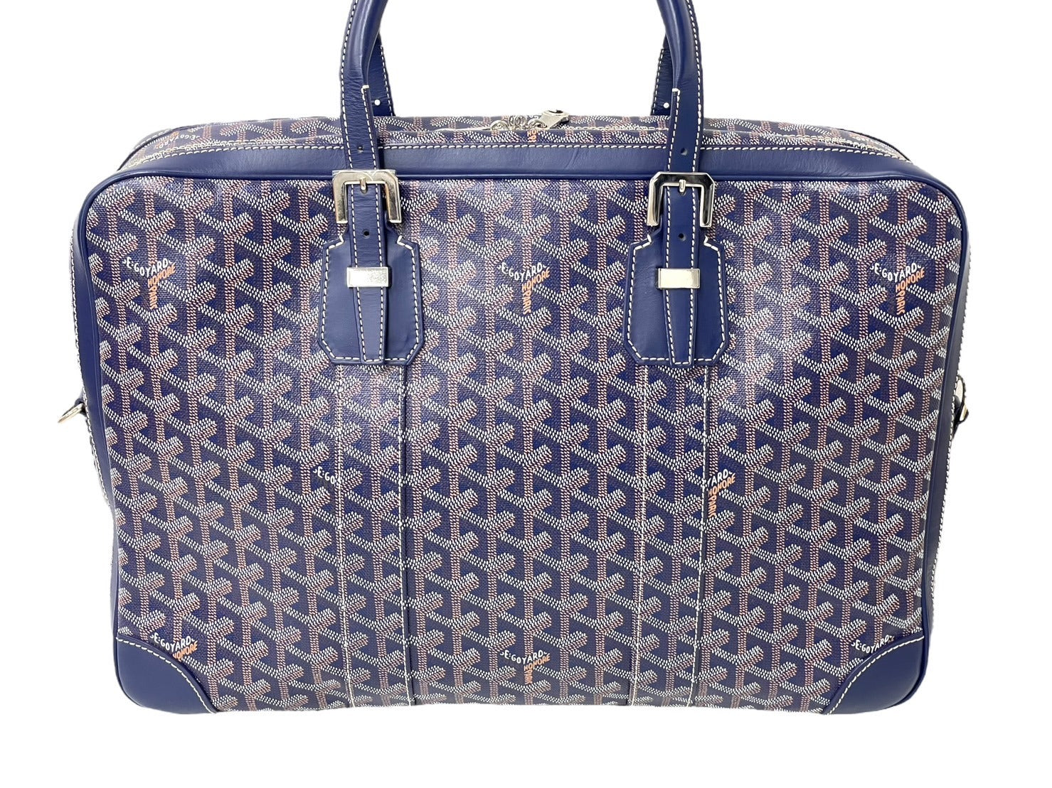 極美品 GOYARD ゴヤール ビジネスバッグ ブリーフケース アンバサードGM ヘリンボーン柄 ネイビー ベージュ 中古 59440 –  Casanova Vintage