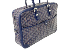 画像をギャラリービューアに読み込む, 極美品 GOYARD ゴヤール ビジネスバッグ ブリーフケース アンバサードGM ヘリンボーン柄 ネイビー ベージュ 中古 59440