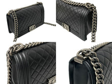 画像をギャラリービューアに読み込む, CHANEL シャネル ショルダーバッグ ボーイシャネル 23番台 ブラック ラムスキン ヴィンテージシルバー金具 美品 中古 59465