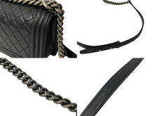 画像をギャラリービューアに読み込む, CHANEL シャネル ショルダーバッグ ボーイシャネル 23番台 ブラック ラムスキン ヴィンテージシルバー金具 美品 中古 59465