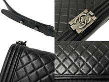 画像をギャラリービューアに読み込む, CHANEL シャネル ショルダーバッグ ボーイシャネル 23番台 ブラック ラムスキン ヴィンテージシルバー金具 美品 中古 59465
