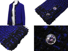 画像をギャラリービューアに読み込む, 極美品 CHANEL シャネル ジャケット 2022-2023AW ロングツイードジャケット ブルー サイズ34 P73179V64585 中古 59467