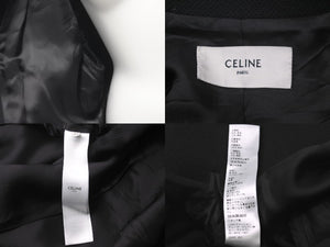 CELINE セリーヌ テディ ジャケット 19AW ブラック ウール ナイロン 羊革 切り替え サイズ54 2V534896C 美品 中古 59507