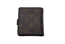 画像をギャラリービューアに読み込む, LOUIS VUITTON ルイヴィトン モノグラム コンパクト ジップ 二つ折り財布 M61667 ブラウン ウォレット 小物 ロゴ 良品 中古 59512