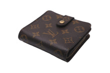 画像をギャラリービューアに読み込む, LOUIS VUITTON ルイヴィトン モノグラム コンパクト ジップ 二つ折り財布 M61667 ブラウン ウォレット 小物 ロゴ 良品 中古 59512
