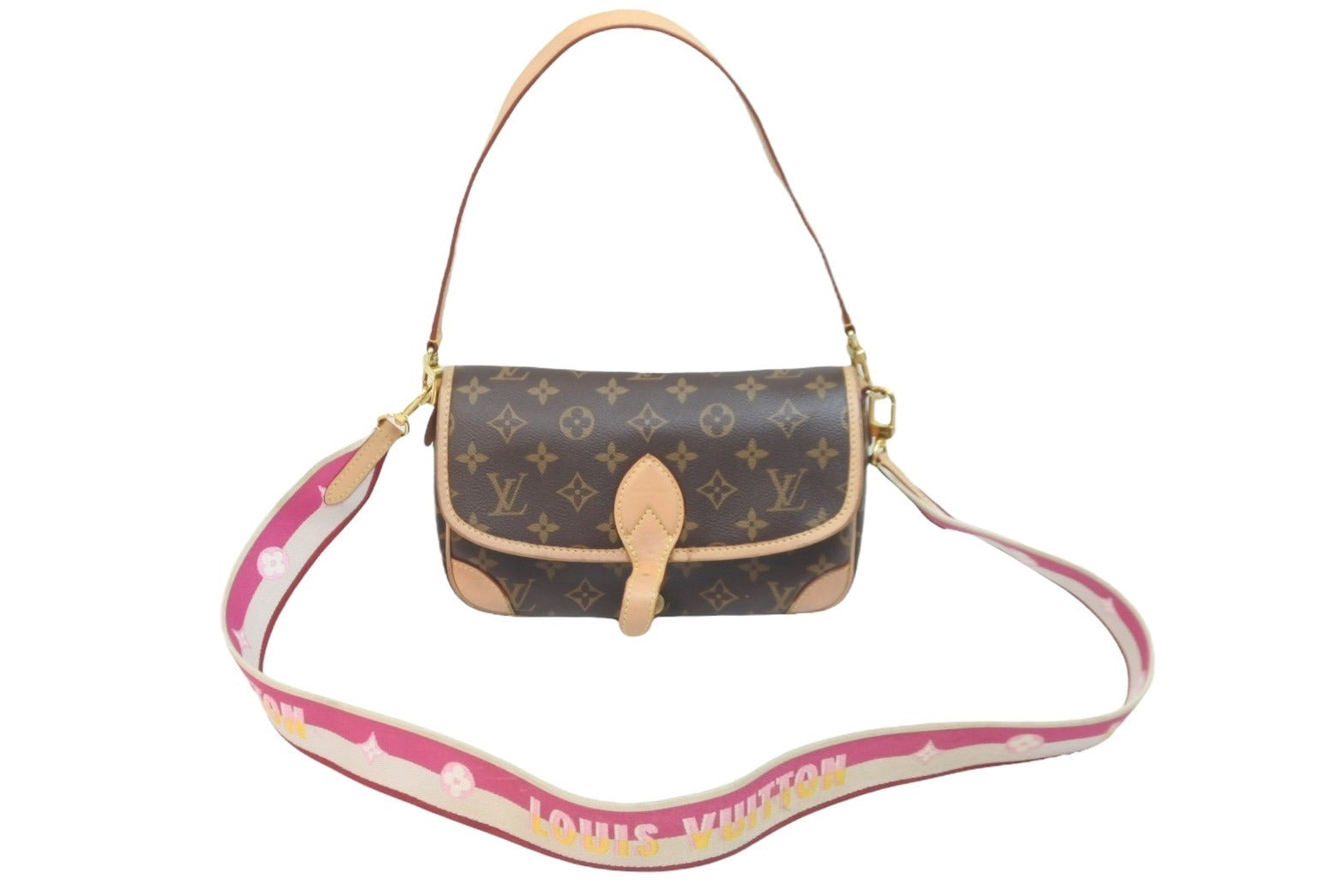 LOUIS VUITTON ルイ ヴィトン ショルダーバッグ ジャカードストラップ M46049 ディアヌ NM PM ブラウン フューシャ 良品  中古 59514 – Casanova Vintage