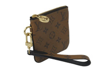 画像をギャラリービューアに読み込む, 極美品 LOUIS VUITTON ルイヴィトン モノグラム リバース ポシェットトリオ ポーチ 一部分 M68756 ブラウン ロゴ 中古 59526