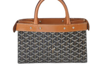 画像をギャラリービューアに読み込む, GOYARD ゴヤール ハンドバッグ 廃盤 ジャージーPM ヘリンボーン柄 ブラック ブラウン シルバー金具 美品 中古 59536