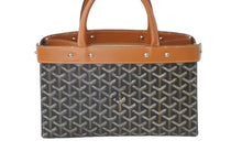 画像をギャラリービューアに読み込む, GOYARD ゴヤール ハンドバッグ 廃盤 ジャージーPM ヘリンボーン柄 ブラック ブラウン シルバー金具 美品 中古 59536