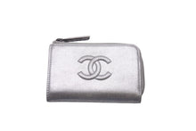 画像をギャラリービューアに読み込む, 極美品 CHANEL シャネル レザー コインケース 22番台 シルバー ココマーク ロゴ 小物 チェーン シルバー金具 中古 59537