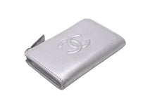 画像をギャラリービューアに読み込む, 極美品 CHANEL シャネル レザー コインケース 22番台 シルバー ココマーク ロゴ 小物 チェーン シルバー金具 中古 59537