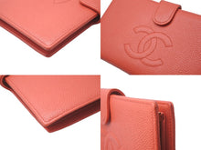 画像をギャラリービューアに読み込む, CHANEL シャネル 二つ折り財布 8番台 キャビアスキン ピンク系 ココマーク ウォレット ゴールド金具 小物 ロゴ 良品 中古 59545