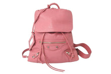 画像をギャラリービューアに読み込む, BALENCIAGA バレンシアガ トラベラー レザー バックパック リュックサック ピンク レザー 399344 美品 中古 59561