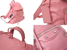 画像をギャラリービューアに読み込む, BALENCIAGA バレンシアガ トラベラー レザー バックパック リュックサック ピンク レザー 399344 美品 中古 59561