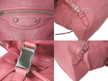 画像をギャラリービューアに読み込む, BALENCIAGA バレンシアガ トラベラー レザー バックパック リュックサック ピンク レザー 399344 美品 中古 59561