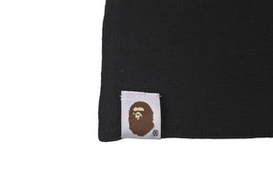 A BATHING APE アベイシングエイプ ホルスタイン ニットキャップ ビーニー ブラック コットン アクリル 美品 中古 59570