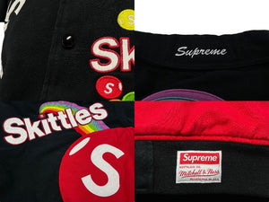 Supreme シュプリーム × Mitchell&Ness ミッチェルアンドネス コラボ スキットルズバーシティジャケット ブラック 美品 中古 59583