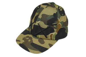 A BATHING APE アベイシングエイプ キャップ 1stカモ オリーブドラブ KAWS カウズ 2005 グリーン コットン M 美品 中古 59586