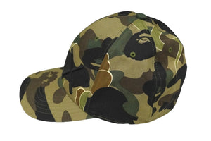 A BATHING APE アベイシングエイプ キャップ 1stカモ オリーブドラブ KAWS カウズ 2005 グリーン コットン M 美品 中古 59586