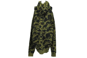 A BATHING APE アベイシングエイプ 1ST CAMO フルジップ パーカー グリーン コットン 3XL 001ZPJ301012M 美品 中古 59590