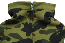 Load image into Gallery viewer, A BATHING APE アベイシングエイプ 1ST CAMO フルジップ パーカー グリーン コットン 3XL 001ZPJ301012M 美品 中古 59590