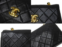 画像をギャラリービューアに読み込む, CHANEL シャネル チェーンショルダーバッグ ミニミニマトラッセ 14cm 1番台 ラムスキン ブラック ゴールド金具 美品 中古 59600