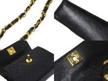 画像をギャラリービューアに読み込む, CHANEL シャネル チェーンショルダーバッグ ミニミニマトラッセ 14cm 1番台 ラムスキン ブラック ゴールド金具 美品 中古 59600