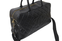画像をギャラリービューアに読み込む, CHANEL シャネル デカココマーク ボストンバッグ 8番台 キャビアスキン ブラック ゴールド金具 美品 中古 59601