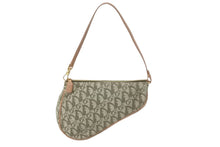 Load image into Gallery viewer, Christian Dior クリスチャンディオール トロッター サドルポーチ ワンショルダーバッグ グリーン ブラウン ロゴ 良品 中古 59610
