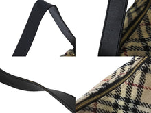 Load image into Gallery viewer, BURBERRY バーバリー ショルダーバッグ ワンショルダー ノバチェック ヴィンテージ ツイード レザー 美品 中古 59614