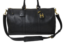 画像をギャラリービューアに読み込む, CHANEL シャネル ボストンバッグ 旅行バッグ キャビアスキン 2番台 ゴールド金具 2WAY ココマーク 美品 中古 59622