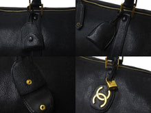 画像をギャラリービューアに読み込む, CHANEL シャネル ボストンバッグ 旅行バッグ キャビアスキン 2番台 ゴールド金具 2WAY ココマーク 美品 中古 59622