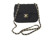 Load image into Gallery viewer, CHANEL シャネル ショルダーバッグ ミニマトラッセ 10番台 ウール シングルフラップ ブラック ゴールド金具 美品 中古 59632