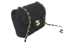 Load image into Gallery viewer, CHANEL シャネル ショルダーバッグ ミニマトラッセ 10番台 ウール シングルフラップ ブラック ゴールド金具 美品 中古 59632