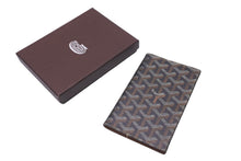 Load image into Gallery viewer, GOYARD ゴヤール パスポートケース ヘリンボーン柄 ブラック ブラウン PVCコーティング 良品 中古 59643