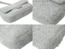 画像をギャラリービューアに読み込む, CHANEL シャネル ショルダーバッグ プールトゥグリッター Wチェーンマトラッセ 2017/18年AW シルバー 美品 中古 59675